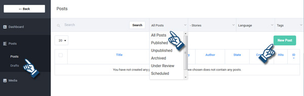 articles dashboard